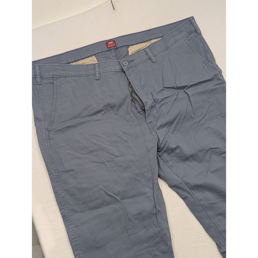 Levis XX Chino Standard Taper Pants Mens 44x28 Steel Blue Grey Preppy
